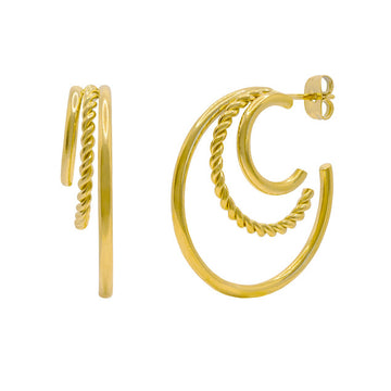 waterproof 18k gold on stainless steel earrings
